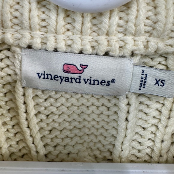 Vineyard Vines Womens XS Wool Blend Fisherman Crew Neck Cable Knit Sweater - Picture 4 of 6